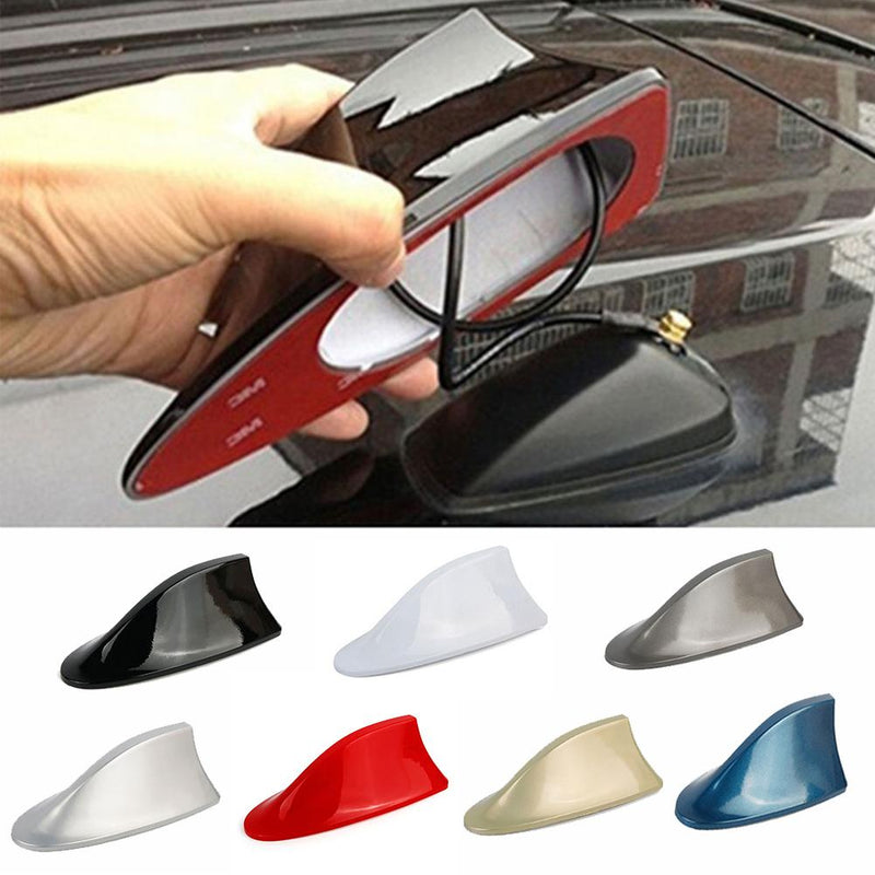Universal Car Roof Shark Fin Decorative Aerial Antenna Cover Sticker Base Roof Carbon Fiber Style For BMW/Honda/Toyota
