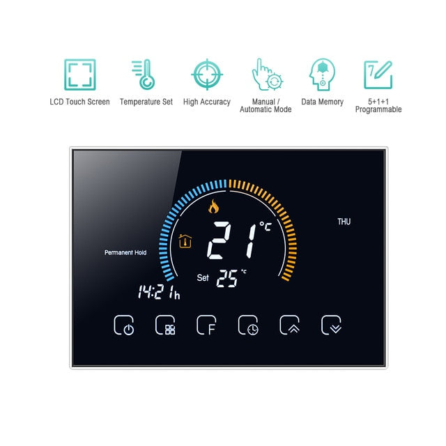 Termostato WiFi programable agua caldera de Gas termostato de calefacción inteligente Termostato Wifi aplicación de voz Control para Echo Google Home GC