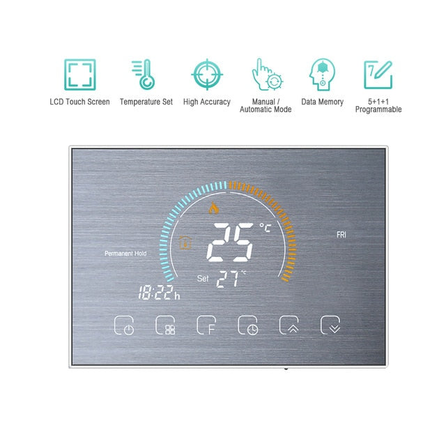 WiFi-Thermostat Programmierbarer Wasser-Gas-Heizungsthermostat Smart Termostato Wifi Voice APP-Steuerung für Echo Google Home GC