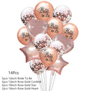 Decoraciones de boda Oro rosa Novia a ser Carta Foil Ballon Novia Velo Sash Diadema Despedida de soltera Suministros para fiesta de despedida de soltera