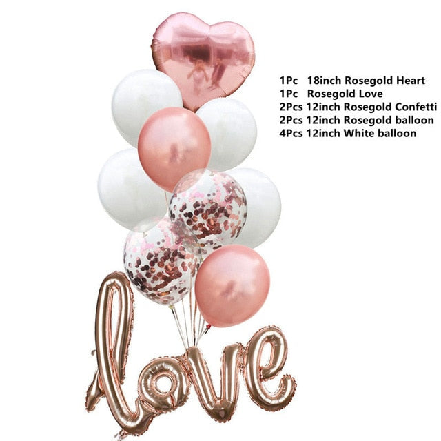 Hochzeitsdekorationen Rose Gold Bride To Be Letter Foil Ballon Brautschleier Schärpe Stirnband Brautdusche Bachelorette Party Supplies