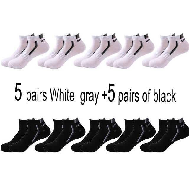 10 Pair High Quality Men Ankle Socks Breathable Cotton Sports Socks Mesh Casual Athletic Summer Thin Cut Short Sokken Size 38-48