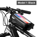WILD MAN New Bike Bag Frame Front Top Tube Bolsa de ciclismo Impermeable 6.6in Funda de teléfono Bolsa de pantalla táctil MTB Pack Accesorios de bicicleta
