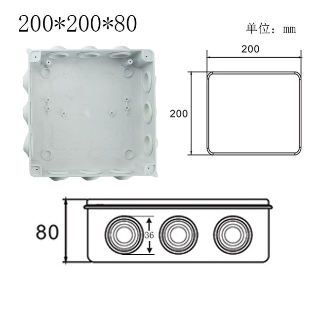 Outdoor waterproof power box ABS plastic IP65 electric control box DIY indoor wire shell connection cable branch junction box