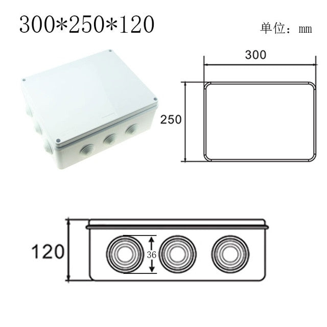 Caja de alimentación impermeable para exteriores, caja de control eléctrico IP65 de plástico ABS, caja de conexiones de rama de cable de conexión de carcasa de alambre interior DIY