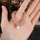 Women Elegant Crystal Pearl Hair Ring Ties  Beads Ponytail Holders Hair Accessories Elastic Hair Band Girls Scrunchies Bracelet