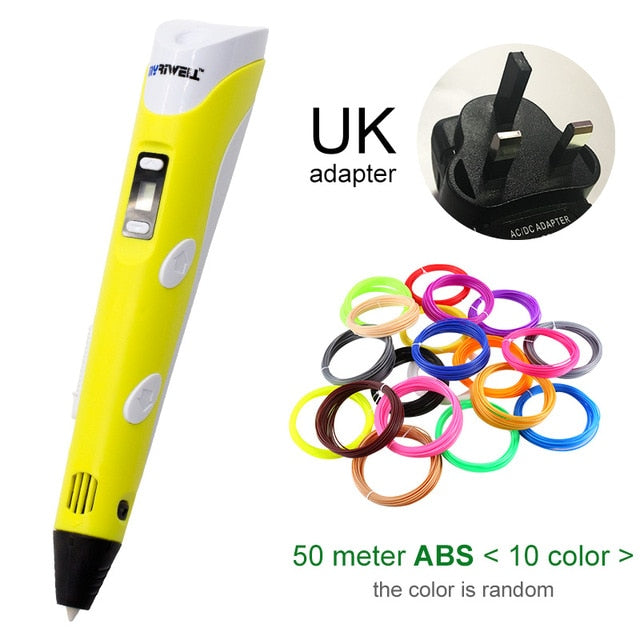 Myriwell 3D Pen DIY 3D Printer Pen Drawing Pens 3d Printing Best for Kids With ABS Filament 1.75mm Christmas Birthday Gift