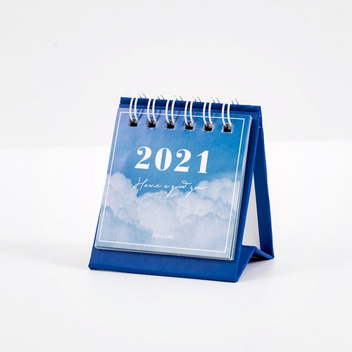 2021 Sun Moon Star Series mini Desktop Paper landscape Calendar dual Daily Scheduler Table Planner Yearly Agenda Organizer