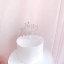 Nuevo Topper para tarta de feliz cumpleaños, corazón de oro rosa, adorno acrílico para pastel de cumpleaños para niños, adornos de pastel de fiesta, Baby Shower
