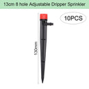 1/4" Hose Drip Irrigation System 360 Degree Adjustable 8 Hole Sprinkler Kit Garden Watering Inserting Ground Micro Flow Dripper