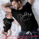 Funny Daddy and Baby 2021 Print Family Matching Clithing Balck Cotton Matching Family Look Outfits for Dad Son Daughter Tshirt