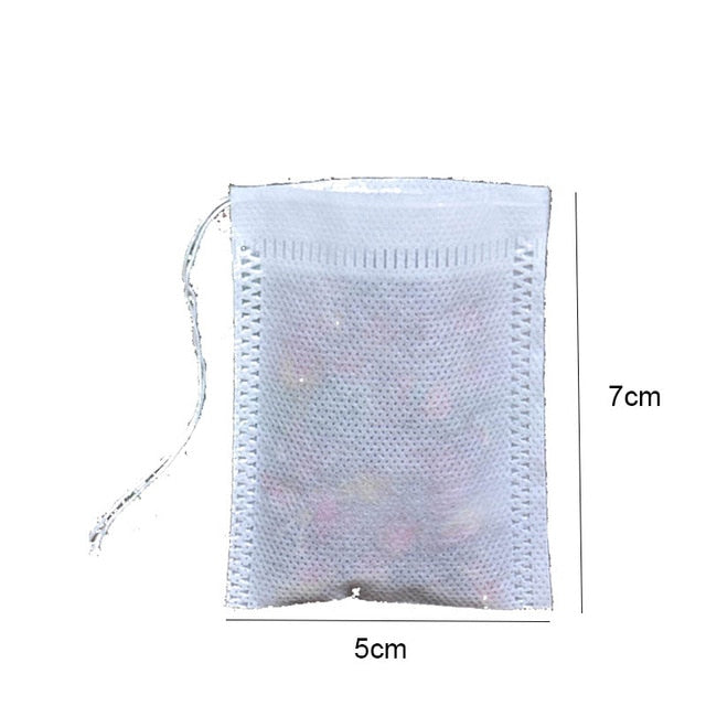 Tea Bags 100Pcs/Lot Empty Scented Drawstring Pouch Bag 5*7CM Seal Filter Cook Herb Spice Loose Coffee Pouches Tools