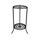 2 Holder Flower Stand Metal Plant Pot Stand Flower Display Shelf Garden Patio Home Outdoor Black Flower Tray Home Decoration