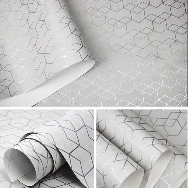 Dark Grey|White|Black Simple Geometric Wallpaper Roll  Modern Design Wall Paper Home Wall Decor Bedroom Living Room Background