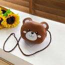 Children Cartoon Animal Shoulder Bag Plush Purse Messengers Bags Handbag Round Zipper Crossbody Bags Shoulder Bag cute shape
