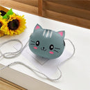 Children Cartoon Animal Shoulder Bag Plush Purse Messengers Bags Handbag Round Zipper Crossbody Bags Shoulder Bag cute shape