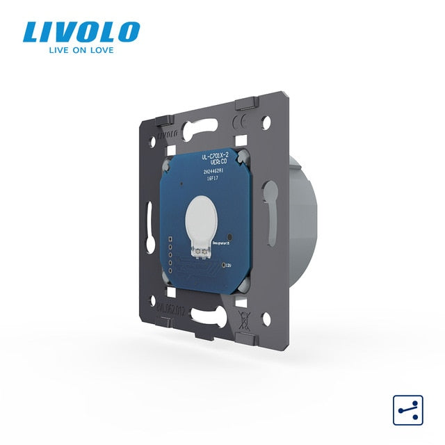 Livolo EU Standard,1 Gang 2 Way Control, AC 220~250V, Wall Light Touch Screen Switch Without Glass Panel,VL-C701S
