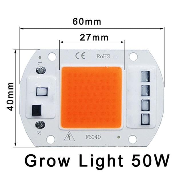 5pcs LED Grow COB Chip Phyto Lamp Full Spectrum AC220V 10W 20W 30W 50W For Indoor Plant Seedling Grow and Flower Growth Lighting