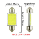 1x C10W C5W LED COB Festoon 31mm 36mm 39mm 41/42mm 12V White bulbs for cars License plate Interior Reading Light 6500K 12SMD