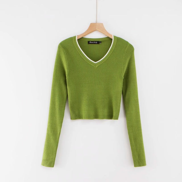 Vintage Bluse Frauen Langarm Crop Top Streetwear grün Blusas elegante Damen Tops koreanische Mode grünes Hemd Streetwear
