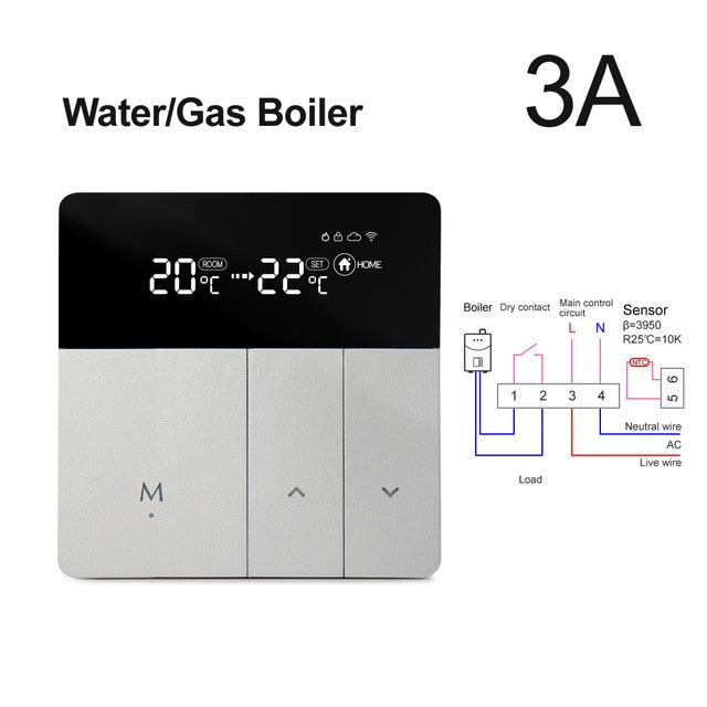 Controlador de temperatura del termostato inteligente WiFi AVATTO, Control de aplicación remota Tuya de 100-240 V, funciona con Alexa Google Home Yandex Alice