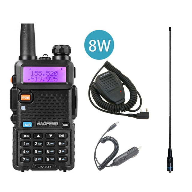 BaoFeng UV 5R Funkgerät Real 8W 10KM 128CH Dualband VHF (136-174MHz)UHF(400-520MHz) Tragbares Walkie-Talkie für Amateure
