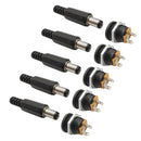 10 Uds. (5 pares) 12V 3A 5,5x2,1mm enchufes macho de plástico DC022 toma de corriente CC hembra tornillo tuerca conector de montaje en Panel 5,5*2,1 MM