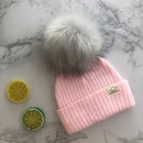Gorro con pompón de piel sintética Unisex para invierno, bufanda para niños y niñas, gorros tejidos para bebés con gorro con pompón, accesorios para niños