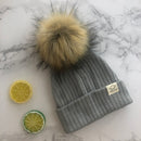 Gorro con pompón de piel sintética Unisex para invierno, bufanda para niños y niñas, gorros tejidos para bebés con gorro con pompón, accesorios para niños