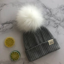 Gorro con pompón de piel sintética Unisex para invierno, bufanda para niños y niñas, gorros tejidos para bebés con gorro con pompón, accesorios para niños