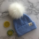 Gorro con pompón de piel sintética Unisex para invierno, bufanda para niños y niñas, gorros tejidos para bebés con gorro con pompón, accesorios para niños