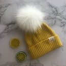 Gorro con pompón de piel sintética Unisex para invierno, bufanda para niños y niñas, gorros tejidos para bebés con gorro con pompón, accesorios para niños
