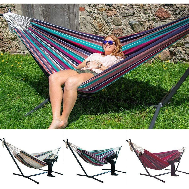 200*150cm hamock Two-person Hammock Camping Thicken Swinging Chair Outdoor Hanging Bed Canvas Rocking Chair Not with Hammock