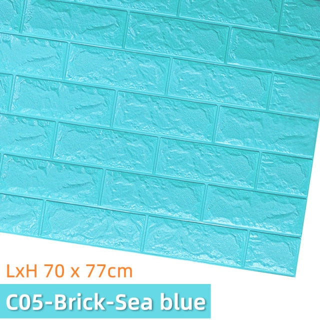 Kaguyahime 3D Brick Wall Stickers DIY Decor Self-Adhesive Waterproof Wallpaper For Kids Room Bedroom 3D Wall Sticker Brick