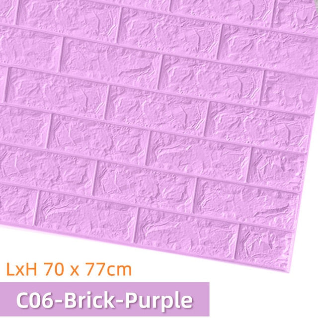 Kaguyahime 3D Brick Wall Stickers DIY Decor Self-Adhesive Waterproof Wallpaper For Kids Room Bedroom 3D Wall Sticker Brick