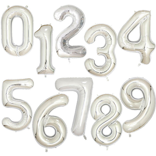 Globos de cumpleaños de papel de aluminio grande de 40 pulgadas, Globo con número de helio 0-9, decoraciones para fiesta de boda de feliz cumpleaños, Globos de figuras grandes para ducha