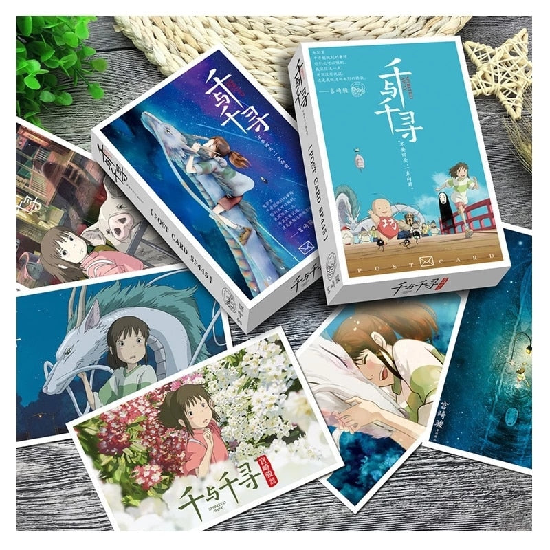 36 hojas/juego de postales de Anime Spirited Away Miyazaki Hayao, tarjetas de felicitación, tarjeta de regalo de cumpleaños, tarjeta de mensaje