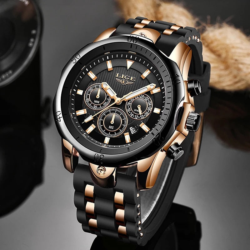 Relogio Masculino nuevo reloj de moda para hombre LIGE relojes deportivos de marca superior para hombre reloj de cuarzo resistente al agua reloj de pulsera militar informal para hombre