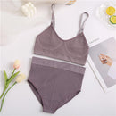 2PCS Bra Set Women Sexy Bralette Sexy Female Underwear Lingerie Ribbed Tops Girls Fashion Brassiere Basic Stretchy Tank Crop Top