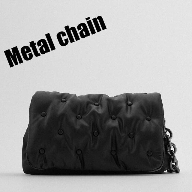 Women's Shoulder Bags 2020 Denim Quailty Thick Metal Chain Shoulder Purses And Handbag Women Clutch Bags Ladies Armpit Bag