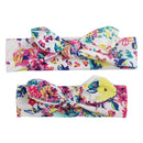 2 Teile / satz Mama &amp; Baby Stirnbänder Mutter Baby Turban Mutter Tochter Hasenohren Haarband Blumendruck Eltern-Kind Haarschmuck