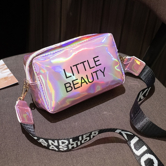 Mini bandolera láser para mujer, bandolera mensajero, bolso pequeño de gelatina de PVC, bolsos de mensajero de colores caramelo, holográfico láser