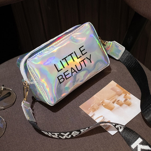 Mini Women Laser Crossbody Bag Messenger Shoulder Bag PVC Jelly Small Tote Messenger Candy Colors Bags Laser Holographic