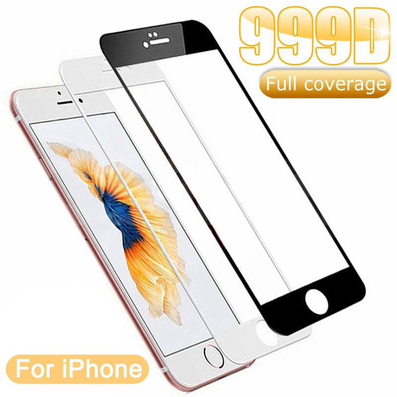 999D gehärtetes Glas auf dem für iPhone 7 8 6 6S Plus Displayschutzfolie auf iPhone 11 Pro XS Max X XR 5 5S SE 2020 Schutzglas
