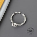 925 Sterling Silver Open Ring For Women INS Niche Irregular Wave Sand Surface Wide Noodle Original Party Birthday Gift