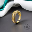 925 Sterling Silver Open Ring For Women INS Niche Irregular Wave Sand Surface Wide Noodle Original Party Birthday Gift