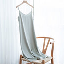 Fashion High Quality Women's Dress Summer Spaghetti Satin Long Woman Dress Very Soft Smooth Plus Size S-4XL M30262