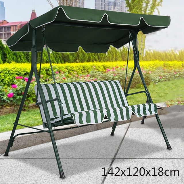 Green/Beige Swing Top Cover Canopy Replacement Porch Patio Outdoor Canopy Swing Chair Awning Protection Against UV Rays