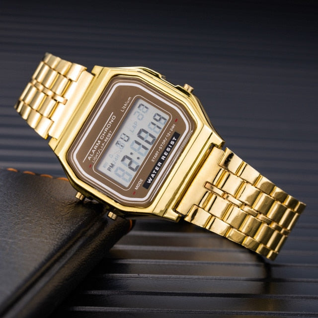 Mode Digital Herrenuhren Luxus Edelstahl Link Armband Armbanduhr Band Business Elektronische Männliche Uhr Reloj Hombre