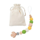 1PC Baby Pacifier Chain Elephant Wooden Clip Geometric Crochet Beads Bag Wood Teether Tiny Rod Dummy Clips Baby Pacifier Holder